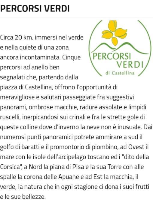 Appartamento Bellavista Castellina Marittima Eksteriør billede