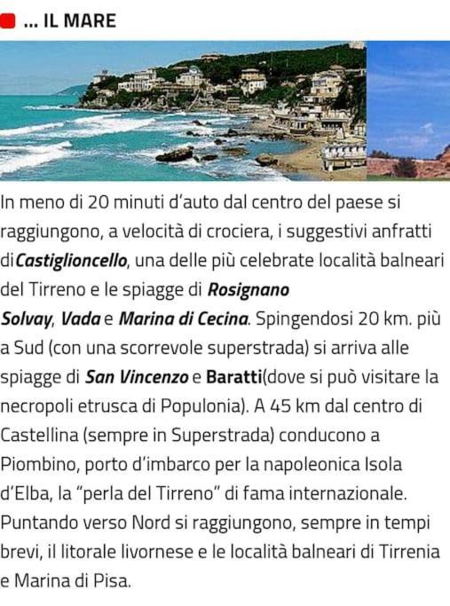 Appartamento Bellavista Castellina Marittima Eksteriør billede